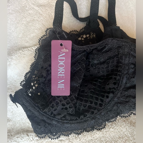 Adore Me (NWT) 32 C black lace floral bra - clothes - Picture 10 of 17